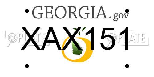 XAX151 Georgia License Plate