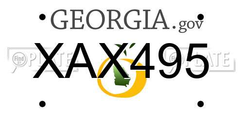 XAX495 Georgia License Plate