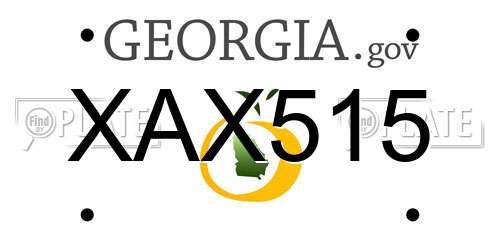 XAX515 Georgia License Plate
