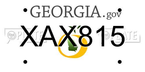 XAX815 Georgia License Plate