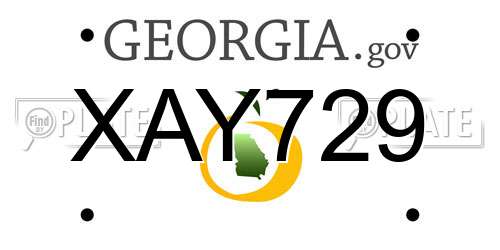 XAY729 Georgia License Plate
