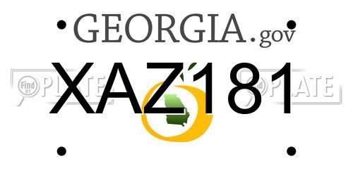 XAZ181 Georgia License Plate