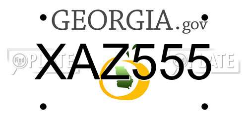 XAZ555 Georgia License Plate