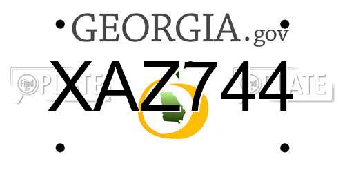 XAZ744 Georgia License Plate