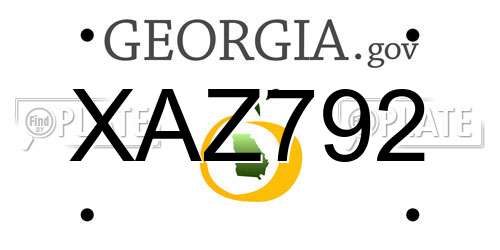 XAZ792 Georgia License Plate
