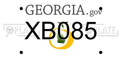XB085 Georgia License Plate