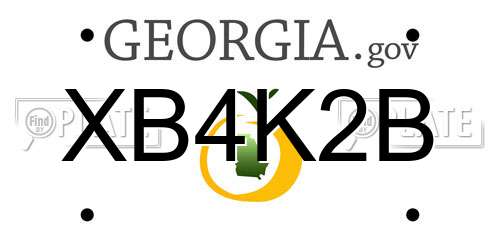 XB4K2B Georgia License Plate