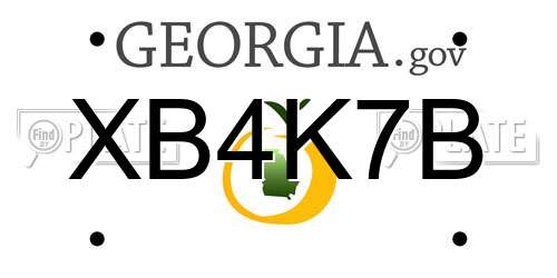 XB4K7B Georgia License Plate
