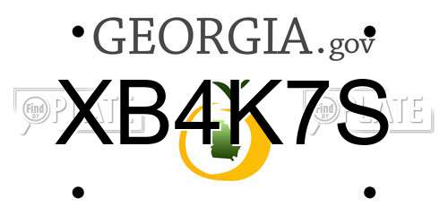 XB4K7S Georgia License Plate