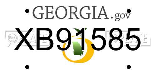 XB91585 Georgia License Plate