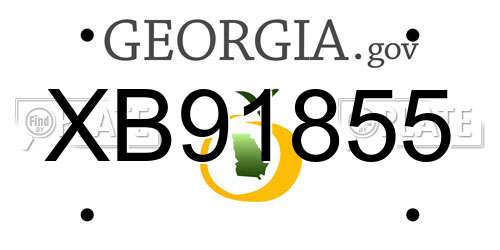 XB91855 Georgia License Plate