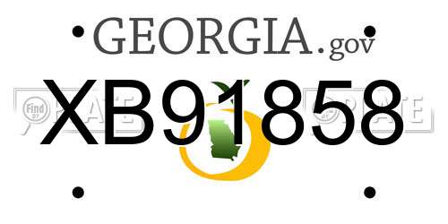 XB91858 Georgia License Plate