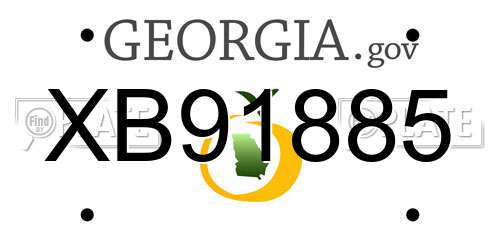 XB91885 Georgia License Plate