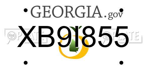 XB9I855 Georgia License Plate