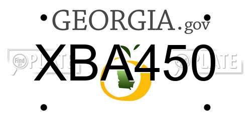 XBA450 Georgia License Plate