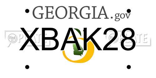 XBAK28 Georgia License Plate