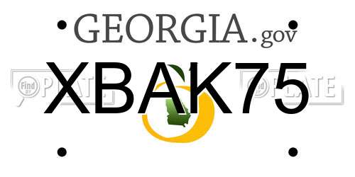 XBAK75 Georgia License Plate