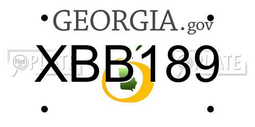 XBB189 Georgia License Plate