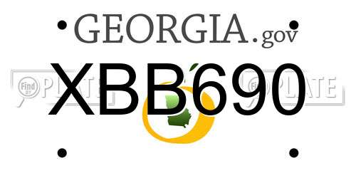 XBB690 Georgia License Plate