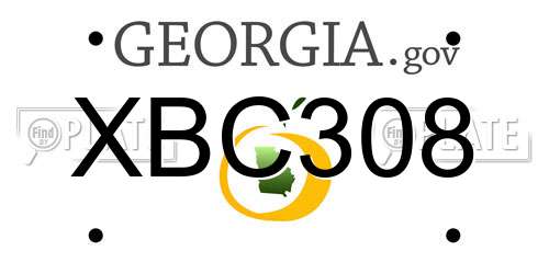 XBC308 Georgia License Plate