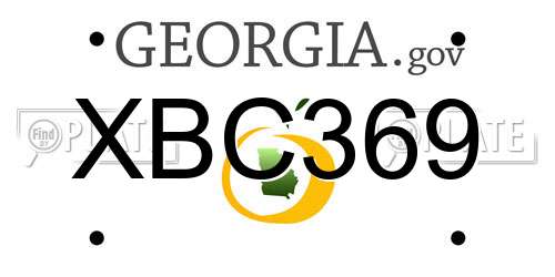 XBC369 Georgia License Plate