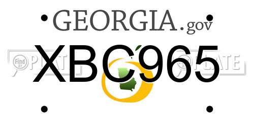 XBC965 Georgia License Plate