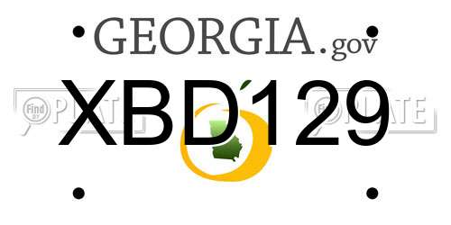 XBD129 Georgia License Plate