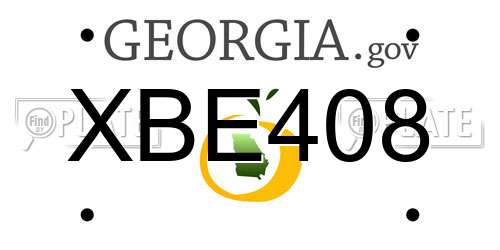 XBE408 Georgia License Plate
