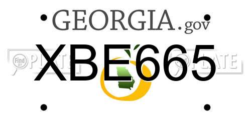 XBE665 Georgia License Plate