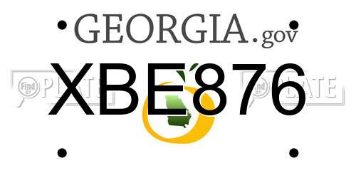 XBE876 Georgia License Plate
