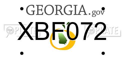 XBF072 Georgia License Plate