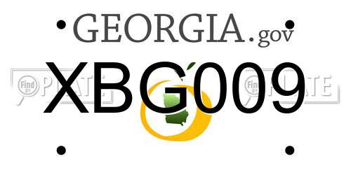 XBG009 Georgia License Plate