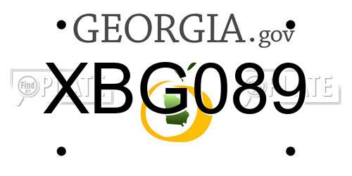 XBG089 Georgia License Plate