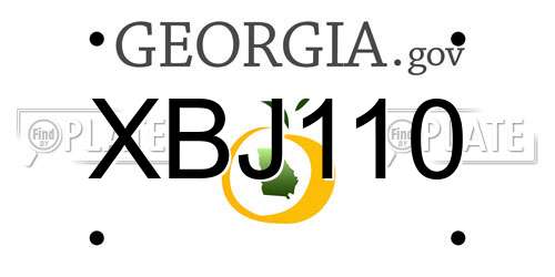 XBJ110 Georgia License Plate