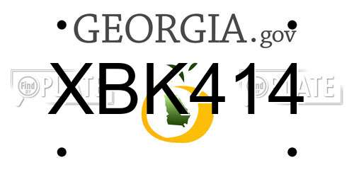 XBK414 Georgia License Plate