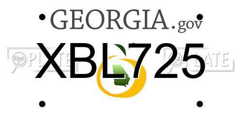 XBL725 Georgia License Plate