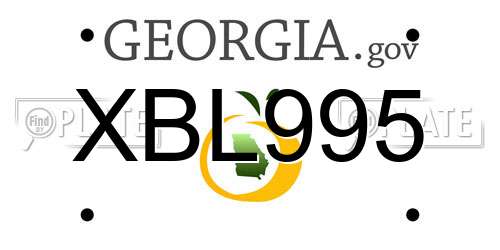 XBL995 Georgia License Plate
