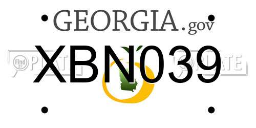 XBN039 Georgia License Plate