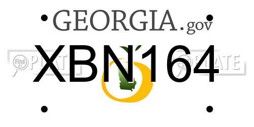 XBN164 Georgia License Plate