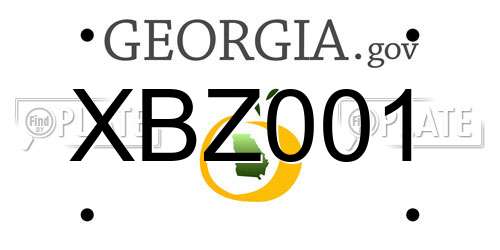 XBZ001 Georgia License Plate