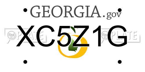 XC5Z1G Georgia License Plate