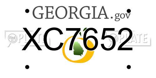 XC7652 Georgia License Plate
