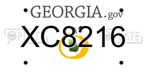XC8216 Georgia License Plate