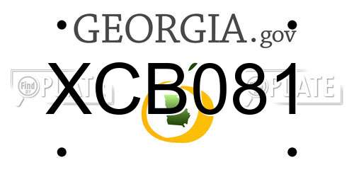 XCB081 Georgia License Plate