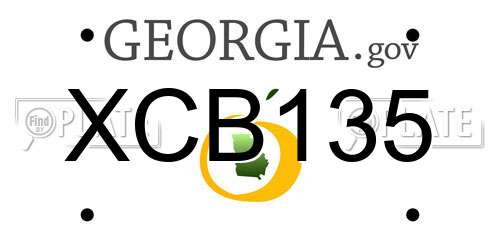XCB135 Georgia License Plate