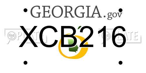 XCB216 Georgia License Plate