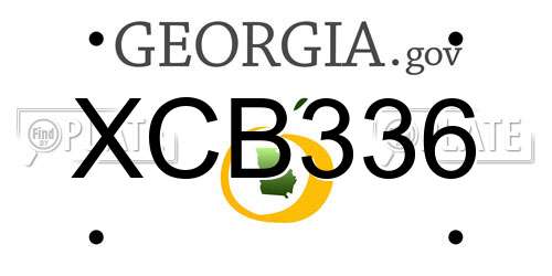 XCB336 Georgia License Plate