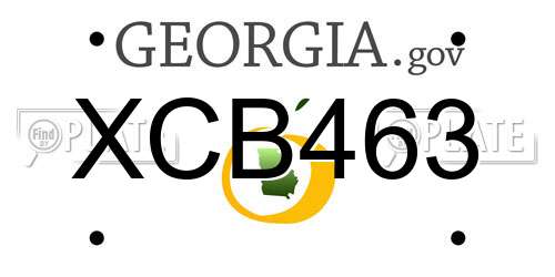 XCB463 Georgia License Plate