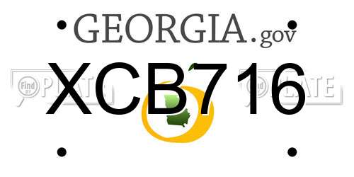 XCB716 Georgia License Plate