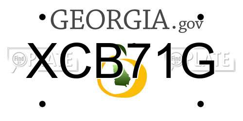 XCB71G Georgia License Plate